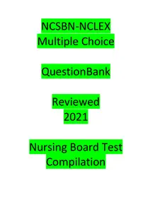 NCSBN - NCLEX Question Bank(Test Compilation) Multiple Choice-Latest Reviewed for 2021-2022 thumbnail