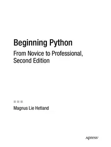 Beginning Python from Novice to Pro 2e (Apress, 2008) thumbnail