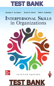 Test Bank for ISE Interpersonal Skills in Organizations 7E by De Janasz,Dowd & Schneider  - Complete thumbnail