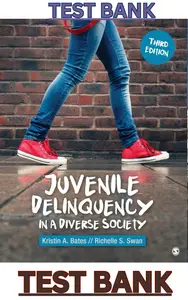 TEST BANK for Juvenile Delinquency in a Diverse Society 3rd Edition by Kristin Bates & Richelle Swan thumbnail