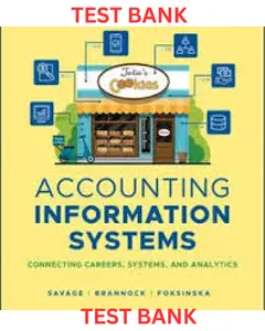 TEST BANK for Accounting Information Systems: Connecting Careers, Systems and Analytics 1st Edition By Arline Savage, Danielle Brannock & Alicja Foksinska thumbnail