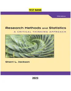 Research Methods and Statistics-A Critical Thinking Approach 5th Edition by Sherri L. JacksonTest Bank thumbnail