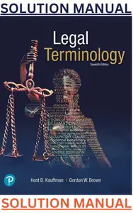 SOLUTIONS MANUAL for Legal Terminology 7th Edition by Kent Kauffman & Gordon Brown thumbnail