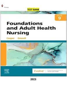 1.Foundations and Adult Health Nursing 9th Edition by Kim Cooper & Kelly Gosnell - Complete, Elaborated and Latest(Test Bank) thumbnail