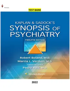 Kaplan & Sadock’s Synopsis of Psychiatry 12th Edition by Robert Boland, Marcia Verduin, Pedro Ruiz - Complete, Elaborated and Latest(Test Bank) thumbnail