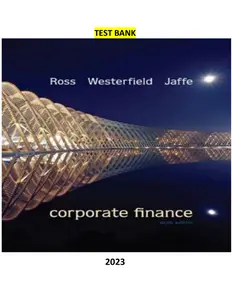 Corporate Finance, 10th Edition by Stephen Ross, Randolph W. Westerfield & Jeffrey Jaffe-Test Bank thumbnail