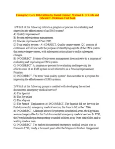 Test Bank for Emergency Care 14E by Daniel Limmer, Michael O_Keefe & Edward Dickinson - Updated thumbnail
