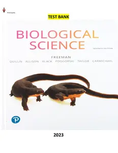 Test Bank for Biological Science 7E by Freeman Allison, Podgorski , Taylor & Carmichael - Complete thumbnail