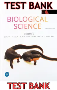 TEST BANK for Biological Science 7th Edition by Scott Freeman, Kim Quillin, Lizabeth Allison, Michael Black, Greg Podgorski , Emily Taylor & Jeff Carmichael thumbnail