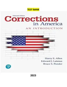 Corrections in America-An Introduction 15th Edition by Harry E Allen, Edward J. Latessa, Bruce S. Ponder-Test Bank thumbnail