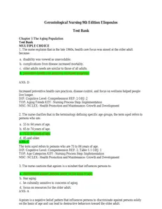 Questions - Test Bank for Gerontological Nursing 9th Edition by  Charlotte Eliopoulos thumbnail