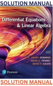 SOLUTIONS MANUAL for Differential Equations & Linear Algebra 4th Edition by Henry Edwards, David Penney & David Calvis thumbnail