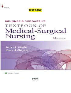 Test Bank for Brunner & Suddarths Textbook of Medical-Surgical Nursing  14th Edition by Hinkle & Cheever thumbnail