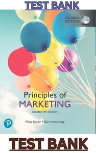 TEST BANK for Principles of Marketing, 18th Global Edition by Philip Kotler & Gary Armstrong thumbnail