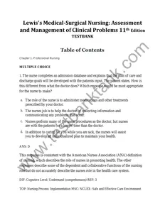 Test Bank - Medical Sugrical - 2020 - Lewis Medical Sugrical Nursing 11Ed thumbnail