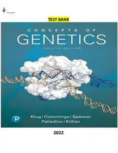 COMPLETE - Elaborated Test Bank for Concepts of Genetics 12Ed.by William Klug, Michael Cummings, Charlotte Spencer, Michael Palladino & Darrell Killian. thumbnail