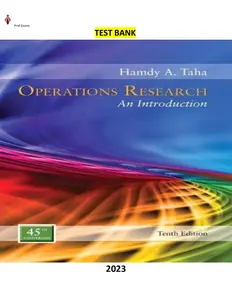 Operations Research-An Introduction 10th Edition by Hamdy Taha - Complete Elaborated and Latest Test Bank thumbnail