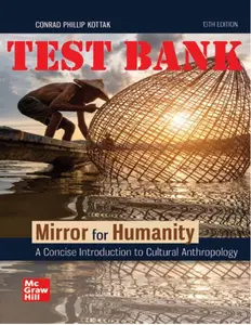 FULL - Elaborated Test bank for Mirror for Humanity, A Concise Introduction to Cultural Anthropology, 13Ed. by Konrad Philip Kottak thumbnail