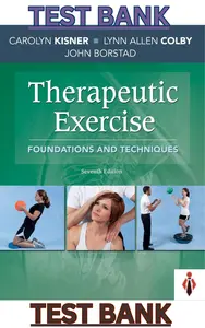 Test Bank - Therapeutic Exercise_Foundations and Techniques 7E by Kisner_Colby & Borstad - Updated thumbnail