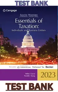 TEST BANK for South-Western Federal Taxation 2023: Essentials of Taxation - Individuals and Business Entities 46th Edition by Annette Nellen,Andrew Cuccia, Mark Persellin & James Young thumbnail