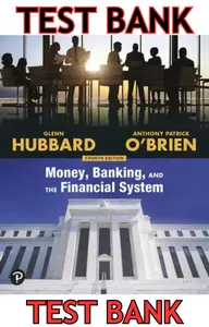 TEST BANK for Money, Banking, and the Financial System 4th Edition by Glenn Hubbard & Anthony O'Brien thumbnail