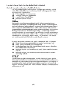 FULL - Elaborated Test bank for Psychiatric Mental Health Nursing, 8Ed By Videbeck, Sheila, Cathy Miller-2-335 thumbnail