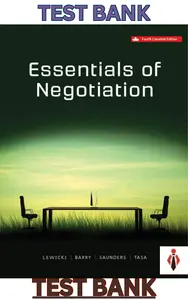 Test Bank for Essentials Of Negotiation 4CE by Roy Lewicki,Kevin Tasa,Bruce Barry & David Saunder thumbnail