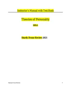 Instructors Manual  & Test Bank for Theories of Personality 10th Edition by  Ryckman thumbnail