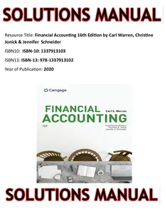 SOLUTIONS MANUAL for Financial Accounting 16th Edition by Carl  Warren, Christine Jonick & Jennifer  Schneider thumbnail