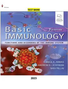 Test Bank for Basic Immunology_Functions & Disorders of the Immune System 7E by Abul Abbas, Andrew Lichtman & Shiv Pillai thumbnail