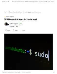WiFi Deauth Attack in 2 minutes!. WARNING! The following instructions… _ by Alopix _ Αλώπηξ _ System Weakness thumbnail