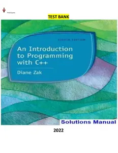 Solution Manual for An Introduction to Programming with C++ 8th Edition by Diane Zak - Complete thumbnail