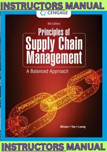 INSTRUCTORS MANUAL for Principles of Supply Chain Management: A Balanced Approach 6th Edition by Joel Wisner,Keah-Choon Tan & Keong Leong thumbnail