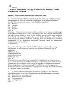 Questions - Test bank for Abrams Clinical Drug Therapy Rationales for Nursing Practice 12E by Frandsen - Qs thumbnail