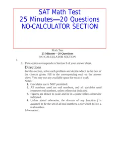 SOLVED - Elaborated Exam - SAT Math Test NO CALCULATOR- 2023 thumbnail