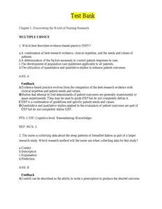 QUESTIONS - Elaborated Test Bank for Burns and Grove_s The Practice of Nursing Research-Appraisal, Synthesis, and Generation of Evidence 9Ed. by Jennifer R. Gray thumbnail