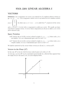 SMA 2201 Linear Algebra I Notes thumbnail