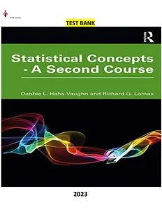 TEST BANK for Statistical Concepts: A Second Course, 5th Edition by Debbie Hahs-Vaughn & Richard Lomax thumbnail