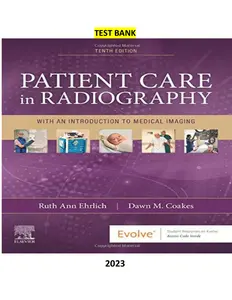 Test Bank-Patient Care in Radiography-Introduction to Medical Imaging 10E-Ehrlich & Coakes=TB thumbnail