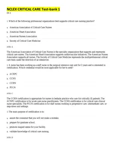 NCLEX RN - Critical Care Test Bank thumbnail