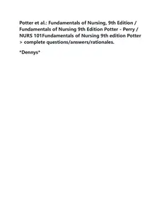 Repeat - Test Bank for Fundamentals of Nursing 9th Edition by Potter, Perry, Stockert & Amy Hall - Complete thumbnail