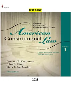 Instructor Manual & Test Bank Constitutional Law Governmental Powers And Individual Freedoms 3rd Edition by John E. Finn thumbnail