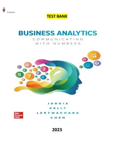 Business Analytics 1st Edition by Sanjiv Jaggia, Alison Kelly, Kevin Lertwachara & Leida Chen-TB thumbnail