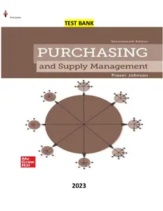 Test Bank -Purchasing and Supply Management 17th Edition by P. Fraser Johnson thumbnail